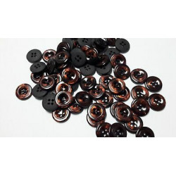 n 60 bottoni rotondi in plastica colore marrone cm 1,5 a 4 fori