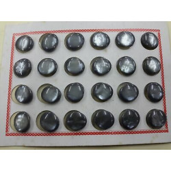 n 24  Bottoni ovali plastica colore grigio cm 1,3x1,1 foro dietro 
