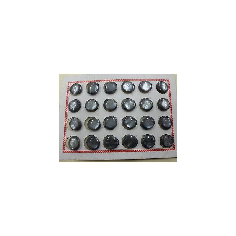 n 24  Bottoni ovali plastica colore grigio cm 1,3x1,1 foro dietro 