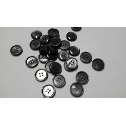 n 10 bottoni rotondi in plastica colore grigio cm 1,4 a 4 fori