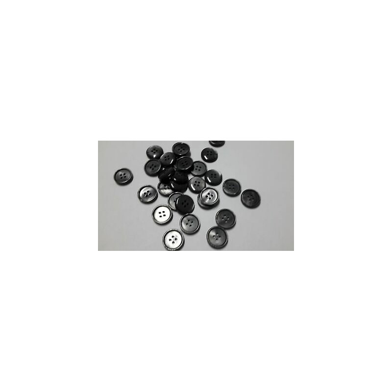 n 10 bottoni rotondi in plastica colore grigio cm 1,4 a 4 fori