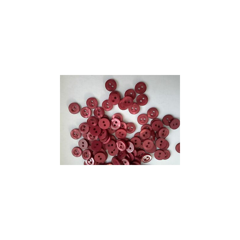 n 60 Bottoni rotondi plastica bordeaux cm 1,1 2 fori effetto madre perla