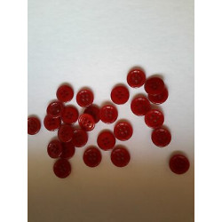 n 60  Bottoni rotondi plastica colore rosso cm 1,3 a 4 fori 