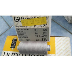 Scatola da 10 Spolette filato Gutermann Tilolo No 120 A282 colore grigio 