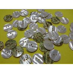 n 10 Bottoni rotondi plastica panna cm 2 2 fori effetto madre perla