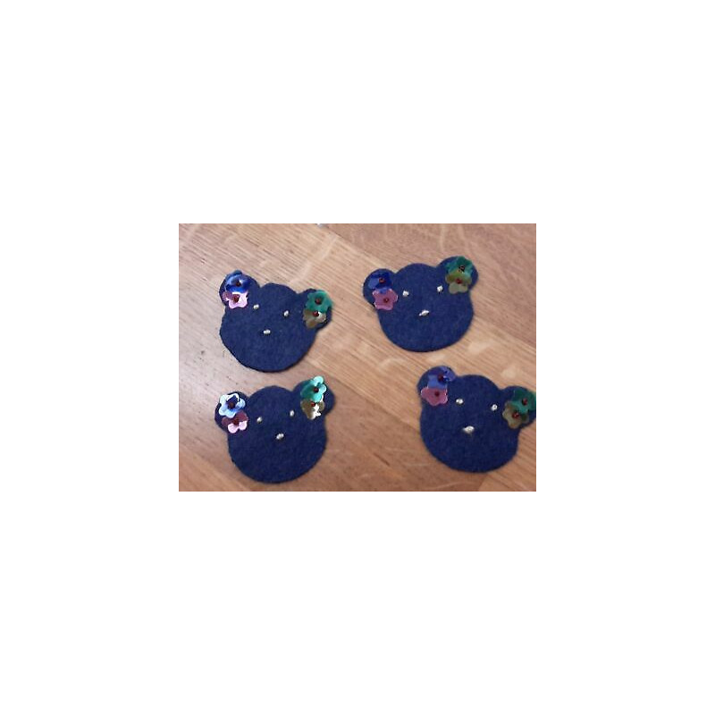 N 9 APPLICAZIONI DECORAZIONI A ORSETTO IN TESSUTO PANNO BLU HOBBY CUCITO
