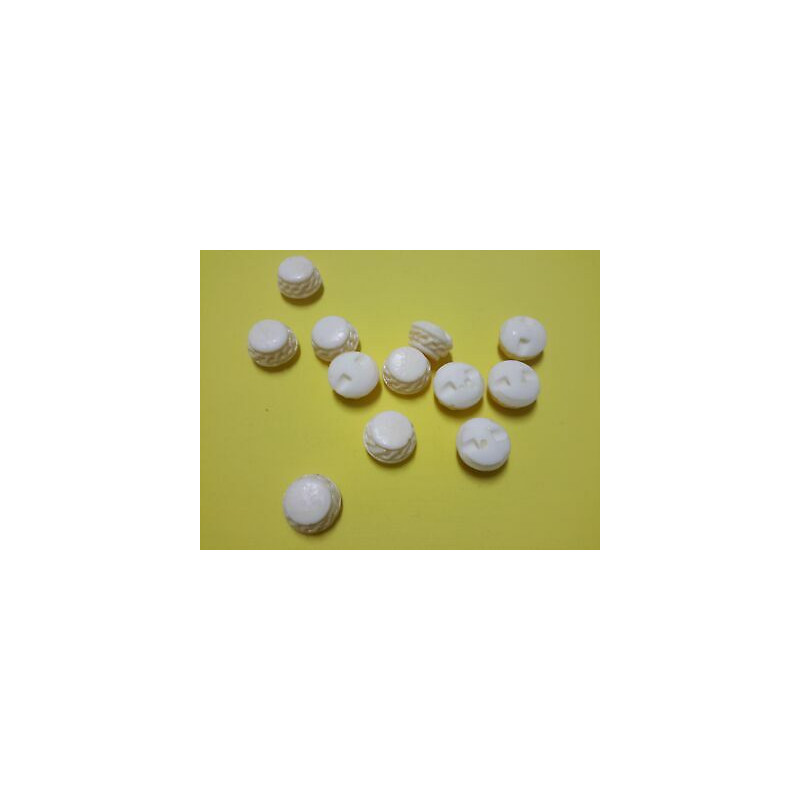 n 10 Bottoni rotondi plastica bianco latte mm 18 foro dietro 