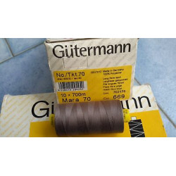 Scatola da 10 Spolette filato Gutermann Tilolo No 70 Mara colore marroncin