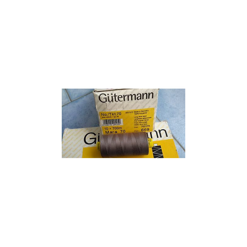 Scatola da 10 Spolette filato Gutermann Tilolo No 70 Mara colore marroncin