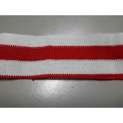 Metri 3 di Passamaneria in TESSUTO a righe bianco e rosso alta cm 3,5