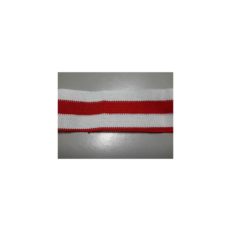 Metri 3 di Passamaneria in TESSUTO a righe bianco e rosso alta cm 3,5