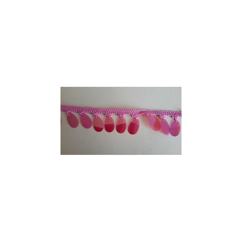 Mt 2,5 circa Passamaneria a frange alta cm 3 frangia fuxia in tessuto e pa