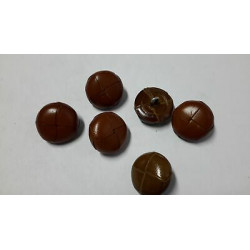 n 13 bottoni rotondi in finto cocco colore marrone varie tonalità cm 1,8 f