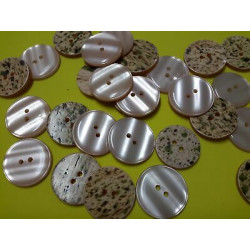 n 10 Bottoni rotondi plastica rosino cm 2,8 2 fori effetto madre perla