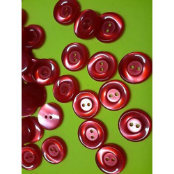n 10 Bottoni rotondi plastica colore rosso cm 2 a 2 fori