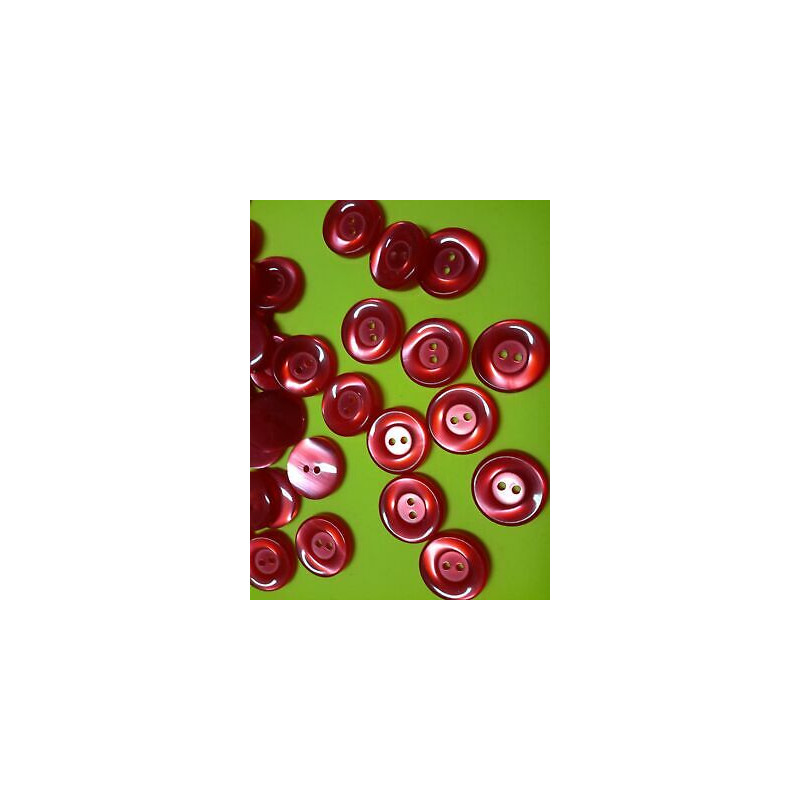 n 10 Bottoni rotondi plastica colore rosso cm 2 a 2 fori