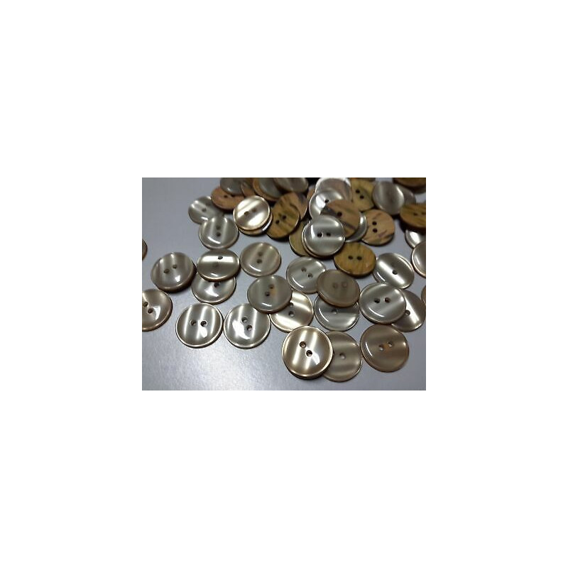 N. 60 Bottoni rotondi in plastica colore beige marroncino 2 fori mm 20 cir