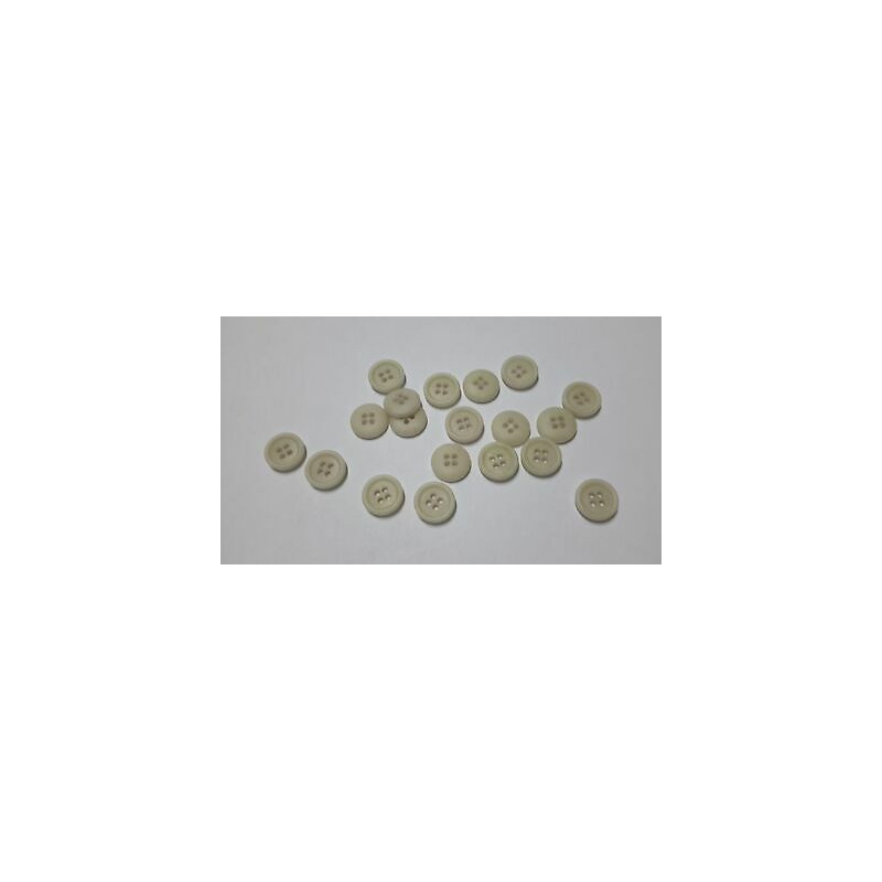 n 10 bottoni rotondi in plastica colore avorio cm 1,3 a 4 fori