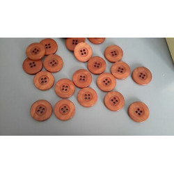 N. 10 Bottoni rotondi in plastica colore marroncino 4 fori mm 22 circa