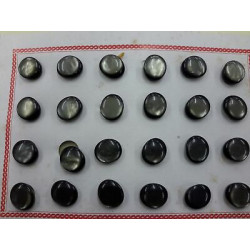 n 24  Bottoni ovali plastica colore marroncino cm 1,1x9 foro dietro 