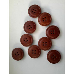 n 9 bottoni rotondi in plastica colore marrone effetto cuoio cm 2,2 a 4 fo