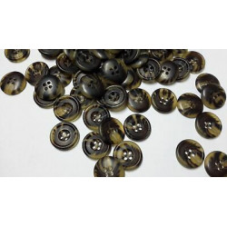 N. 60 Bottoni rotondi in plastica colore beige marrone sfumato 4 fori mm 1