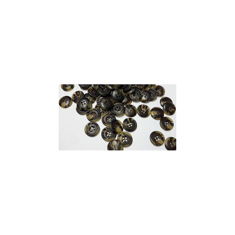 N. 60 Bottoni rotondi in plastica colore beige marrone sfumato 4 fori mm 1