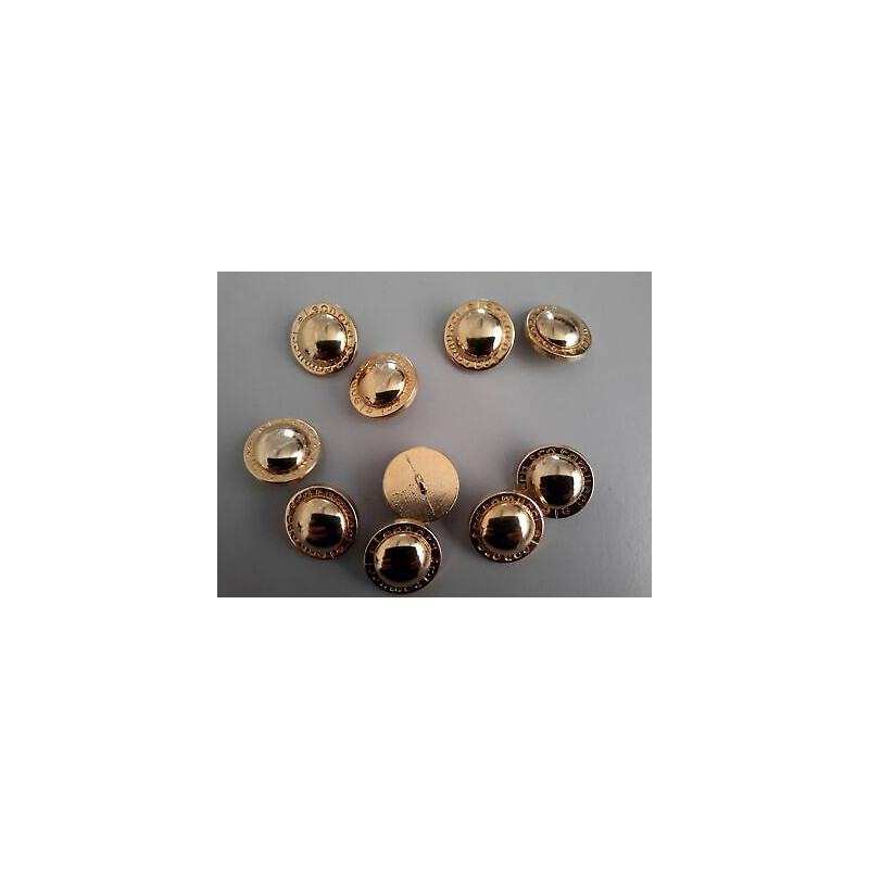 n 9 Bottoni rotondi in metallo colore oro cm 2 foro dietro