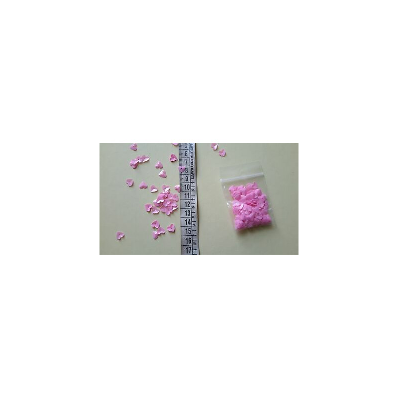 gr. 8 di Paillettes applicazioni a cuore rosa 8 mm circa
