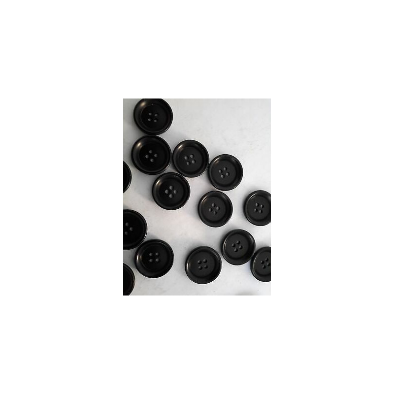 n 10 bottoni rotondi in plastica colore nero cm 2 a 4 fori
