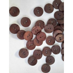 n 10 bottoni rotondi concavi in plastica colore marrone cm 1,8 a 2 fori