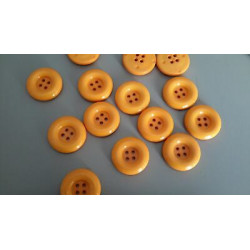 N. 10 Bottoni rotondi in plastica colore arancio 4 fori mm 27 circa