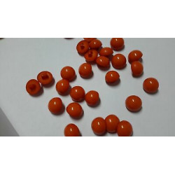 n 10 Bottoni rotondi in plastica colore rosso arancio cm 1,2  foro dietro