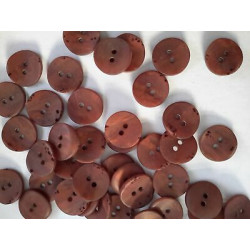 n 10 bottoni rotondi concavi in plastica colore nocciola cm 1,8 a 2 fori