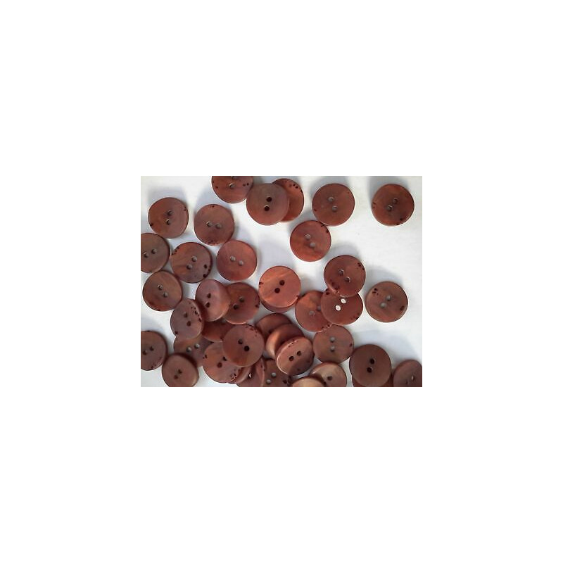 n 10 bottoni rotondi concavi in plastica colore nocciola cm 1,8 a 2 fori
