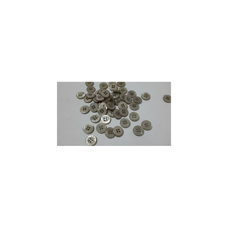 n 60 bottoni rotondi in plastica colore grigio cm 1,3 a 4 fori