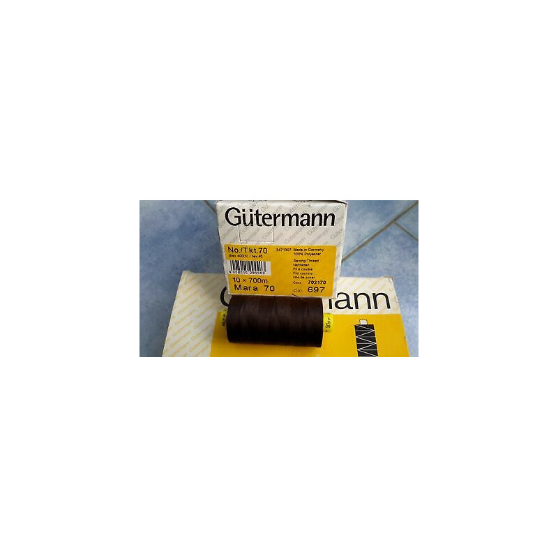Scatola da 10 Spolette filato Gutermann Tilolo No 70 Mara colore marrone 