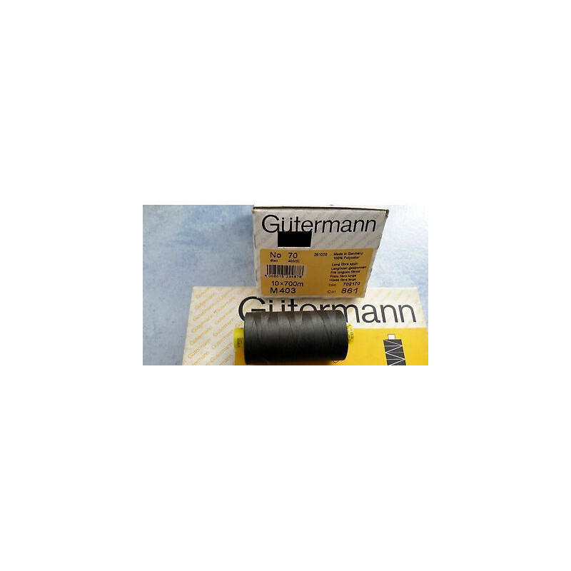 Scatola da 10 Spolette filato Gutermann Tilolo No 70 M403 colore grigio v
