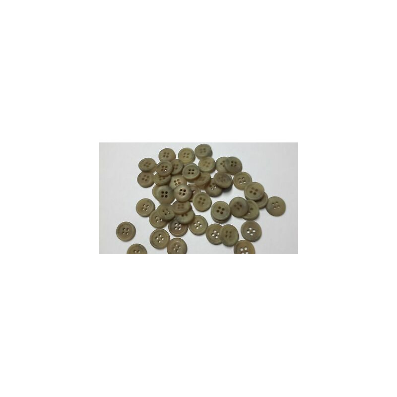 n 10 bottoni rotondi in plastica colore beige cm 1,4 a 4 fori