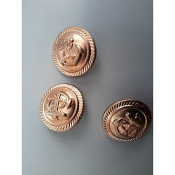 n 4 Bottoni rotondi in plastica colore oro ramato con ancora cm 2,2 foro d