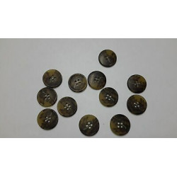 n 9 bottoni rotondi in plastica colore marrone sfumato cm 1,5 a 4 fori