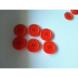 n 10  Bottoni rotondi plastica colore rosso chiaro sfumato cm 2,7 a 4 fori