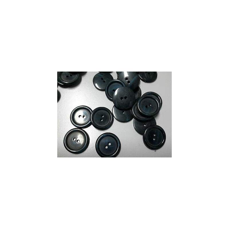 n 10 bottoni rotondi in plastica colore blu cm 2,50 a 2 fori