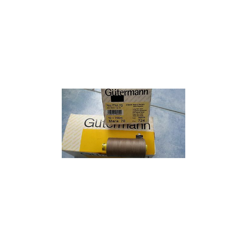 Scatola da 10 Spolette filato Gutermann Tilolo No 70 Mara colore beige 724