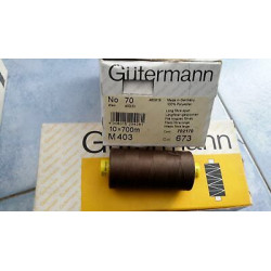 Scatola da 10 Spolette filato Gutermann Tilolo No 70 M403 colore marrone 