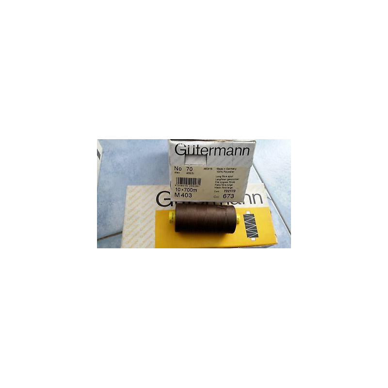 Scatola da 10 Spolette filato Gutermann Tilolo No 70 M403 colore marrone 