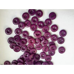 n 60 bottoni rotondi in plastica colore viola cm 1,1 a 2 fori