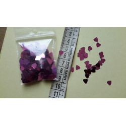 gr. 8 di Paillettes applicazioni a cuore rosa 6 mm circa