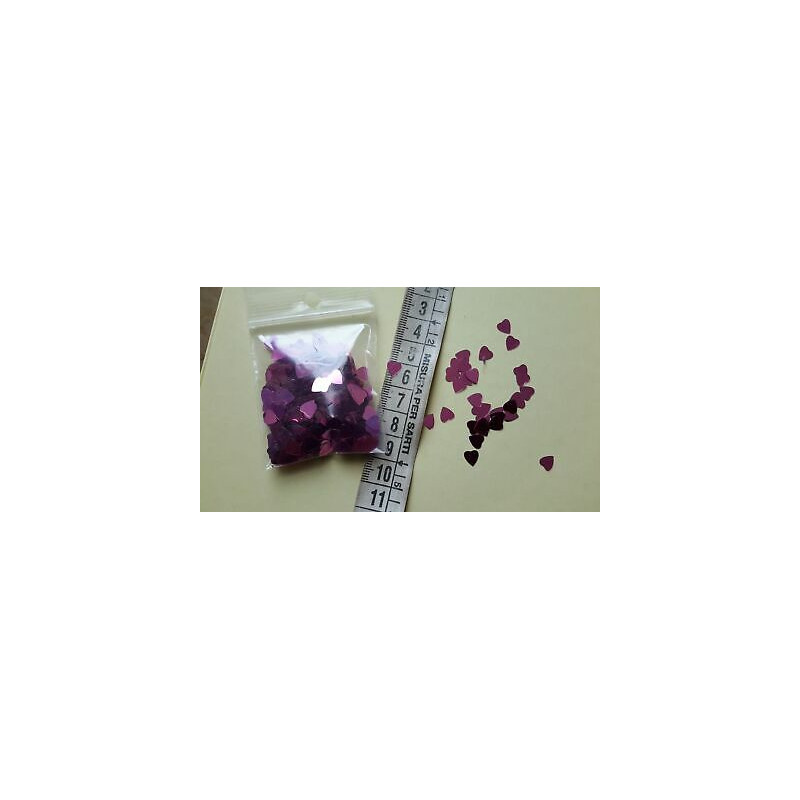 gr. 8 di Paillettes applicazioni a cuore rosa 6 mm circa