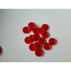 n 10  Bottoni rotondi plastica colore rosso cm 2 a 4 fori 